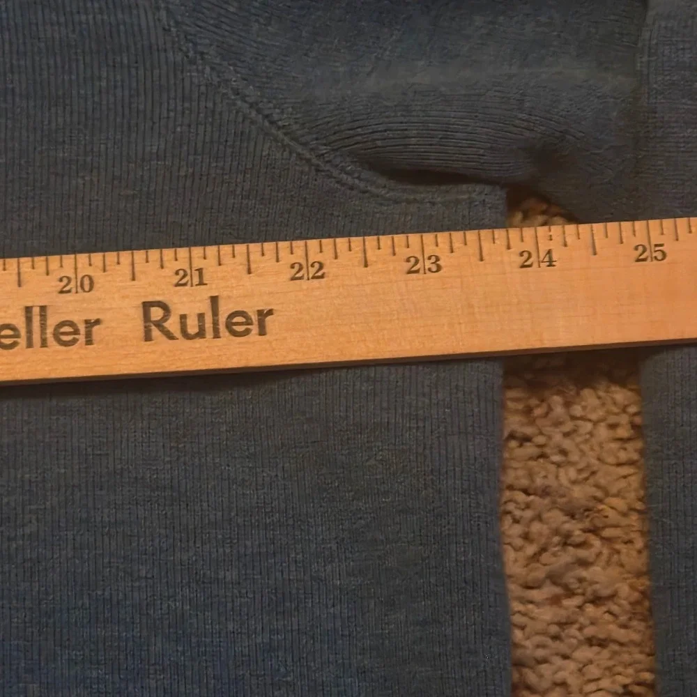 Polo Ralph Lauren Mens Large Blue Heather Quarter Zip Pullover Sweater Stain